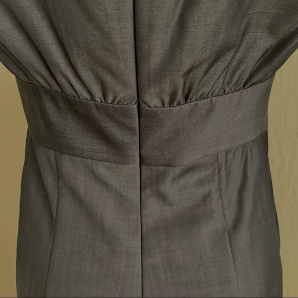 MARLOWE Made in Italy Wool Tailored Suiting Dress Round Neck Grey Short Sleeve - Picture 14 of 16